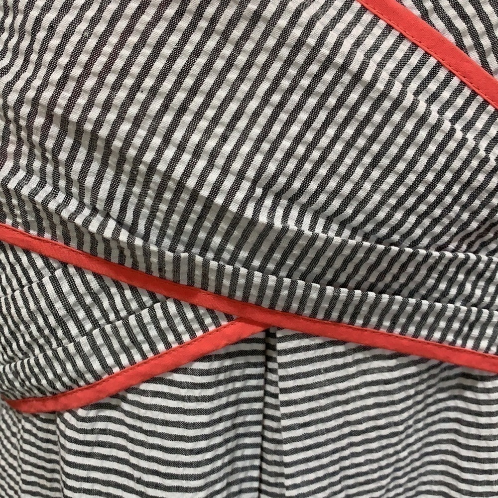 Estey grey and white striped seersucker dress, Small - Picture 2 of 4